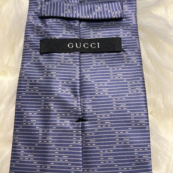 Gucci Tie Blue 100% Silk Made in Italy - Picture 4 of 7